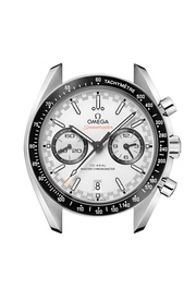 Cassa in acciaio inox da 44,25 mm con lunetta in ceramica nera con scala tachimetrica riempita di smalto bianco e vetro zaffiro bombato antiriflesso